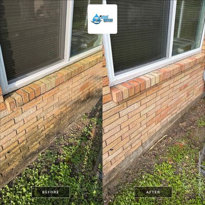 Comprehensive Brick Home Soft Wash and Concrete Cleaning in Houston