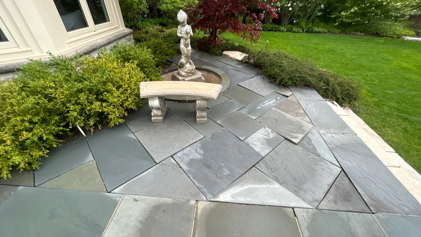 Winnetka, IL bluestone patio cleaning by Northern Power Washing LLC.