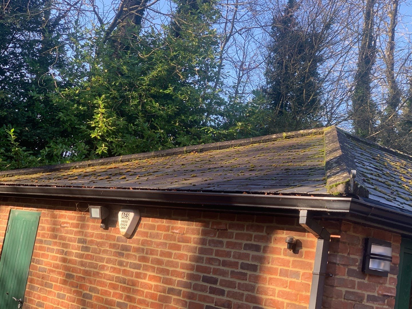 Garages Roof Cleaning using Honda 15lpm Low Pressure Washing Machine by Ges Exterior Cleaning ltd