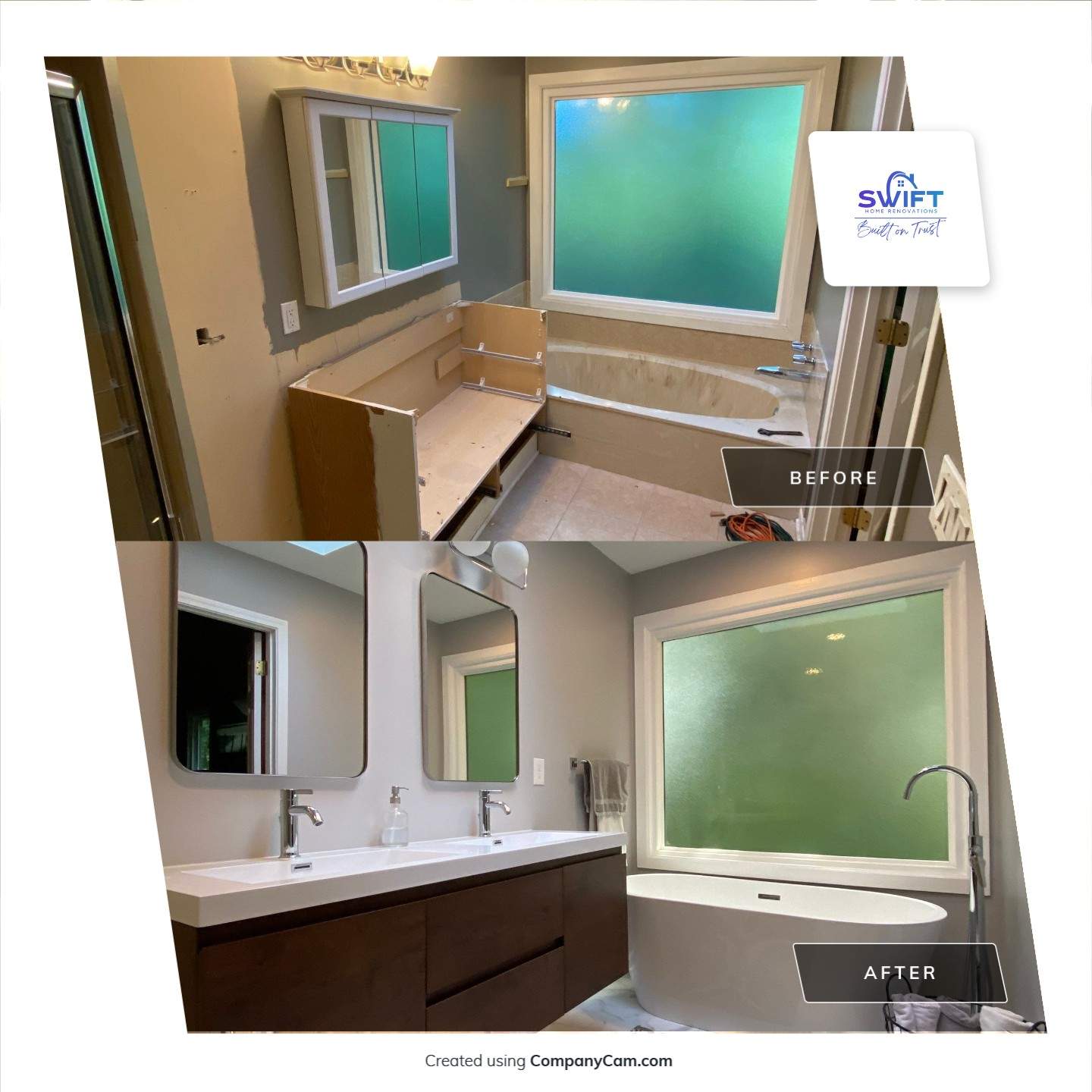 Luxury Bathroom Remodel with Marble Tiles in Kennesaw by Swift Home Renovations 