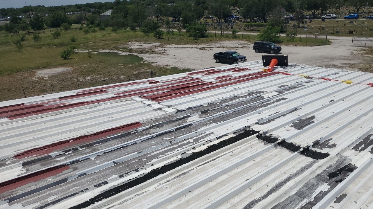 Commercial Roofing Installation using GAF 10 Year Acrylic System by Lighthouse Roofing