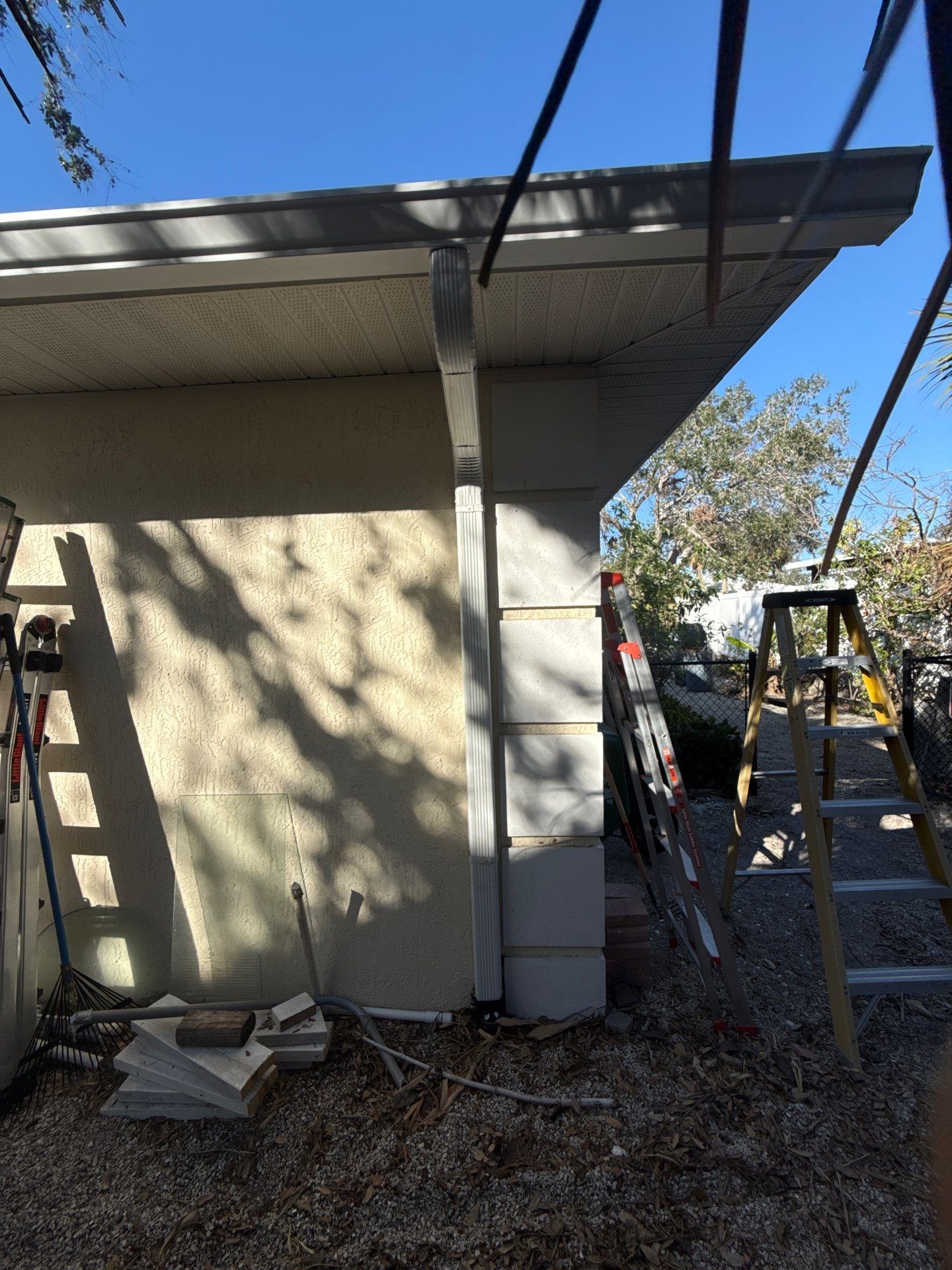 White K-Style Seamless Gutters in Sarasota FL by Gutter Professors