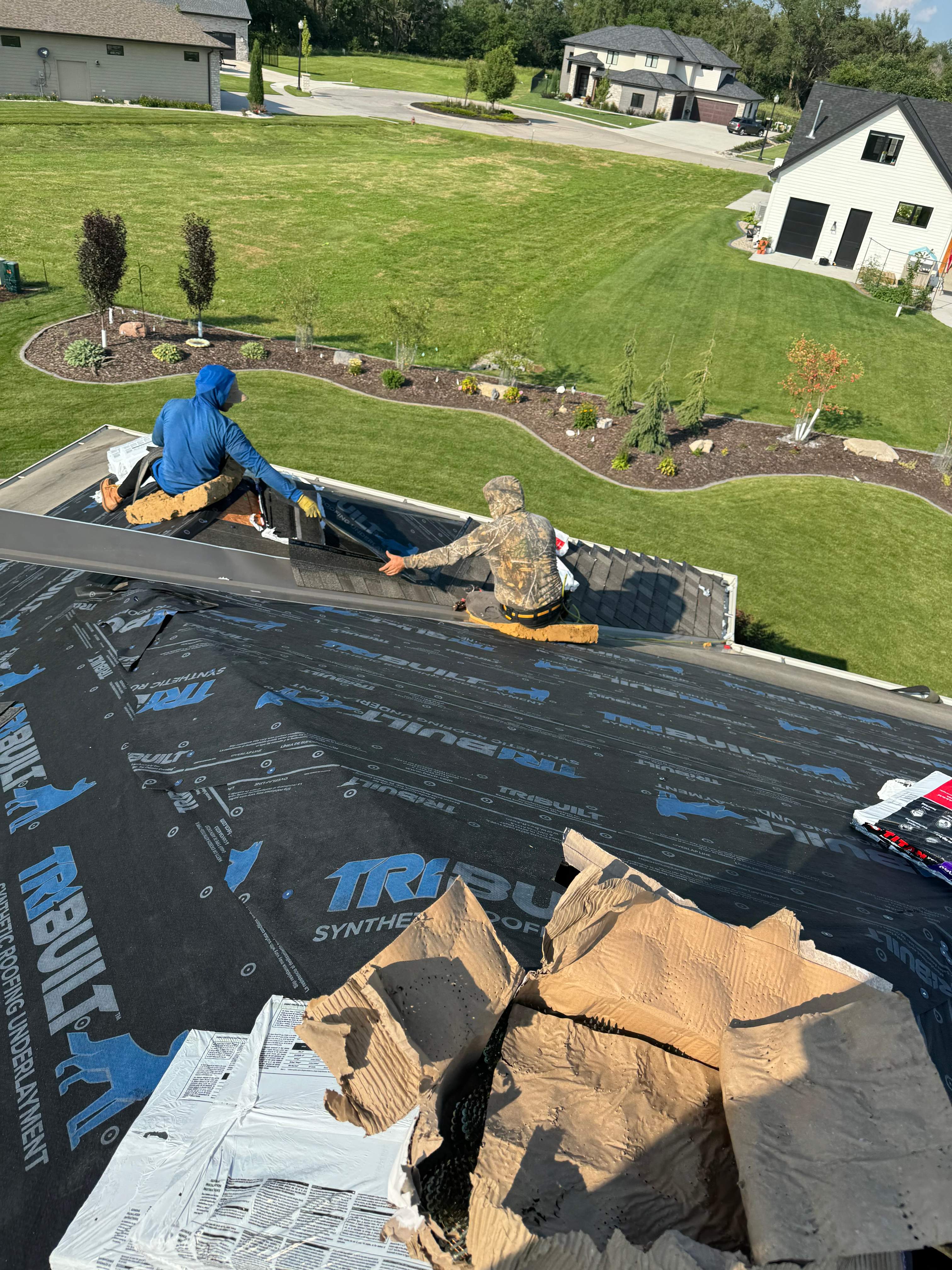 Residential Roofing Installation using TAMKO TITAN WEATHERED WOOD by Lightning Exteriors