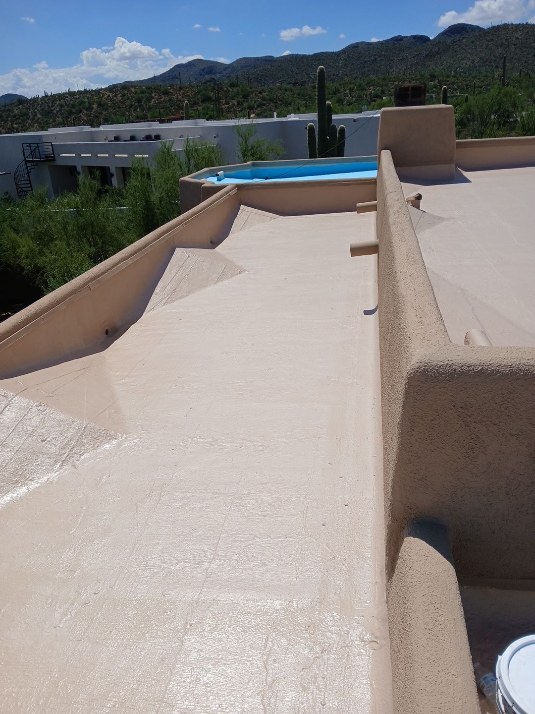 Residential Flat Roof Elastomeric Coating and Restoration in Tucson by West Coast Roofing AZ