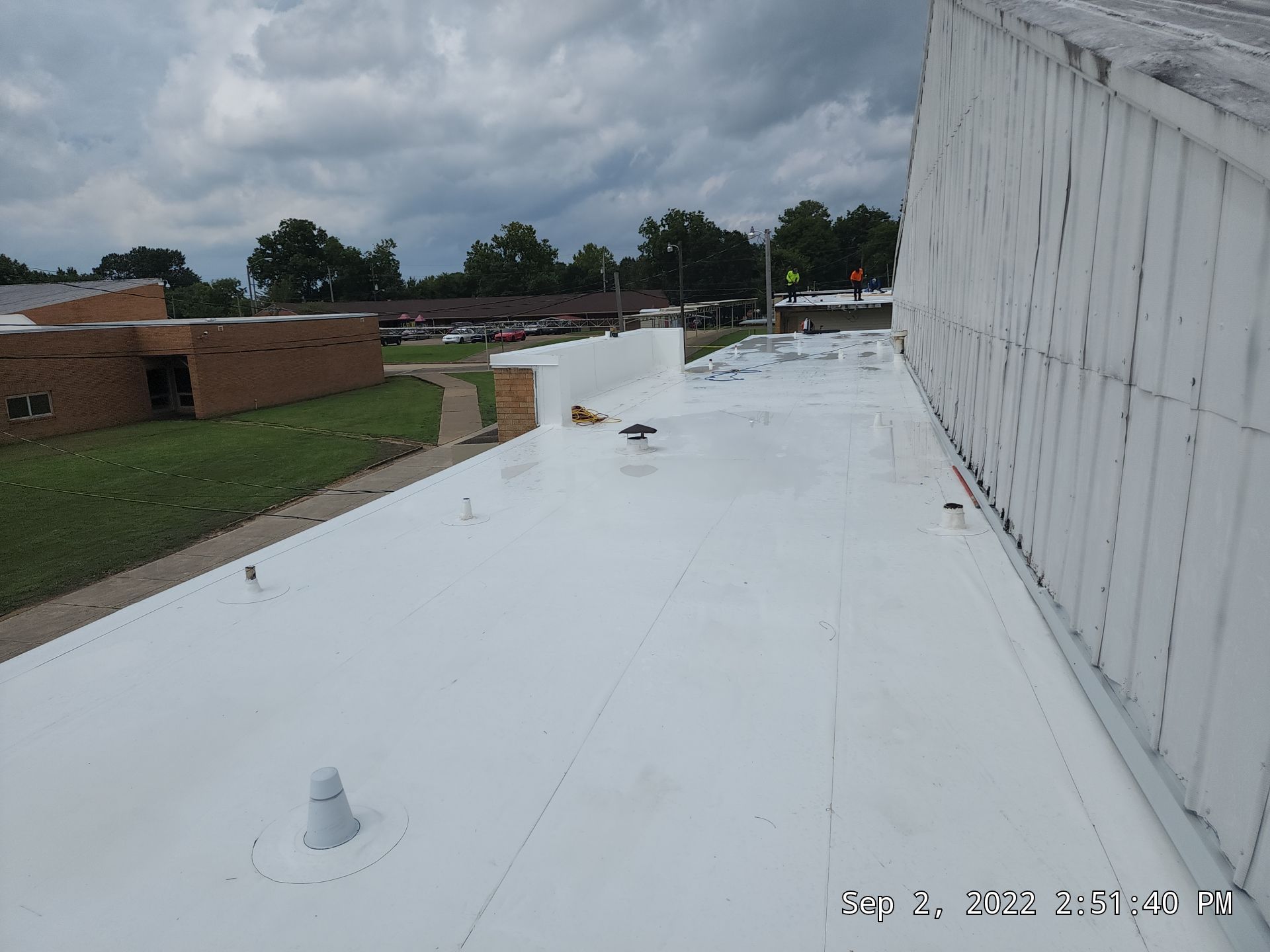 Commercial Roofing Installation using 60 mil PVC by Hostetler Roofing