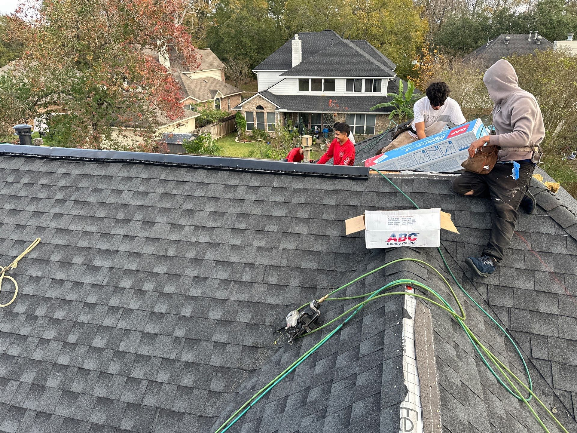 GAF HDZ CHARCOAL W/ PREMIUM RIDGE Z by Motion Roofing