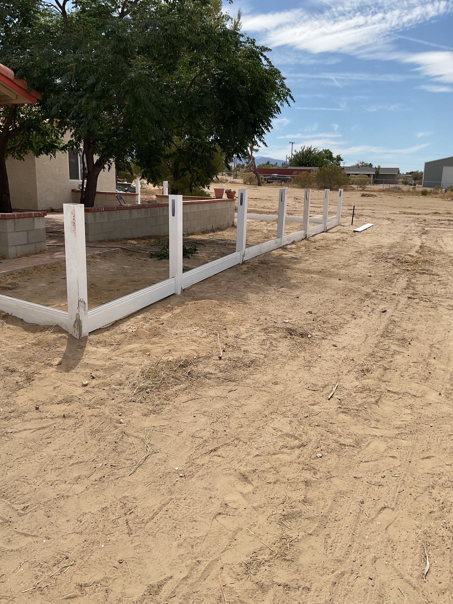 4ft White Vinyl & Chain link Slider Gate with Solar Motor by Fence Guys Inc. 