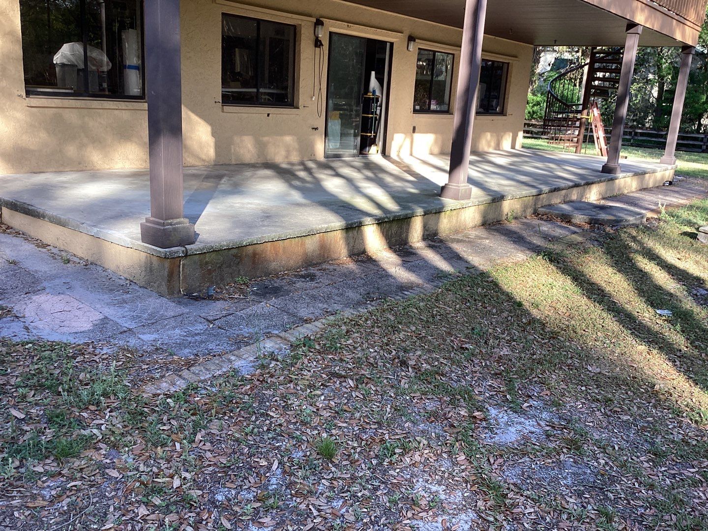Patio using Pebble Beach by Amvet concrete coatings llc