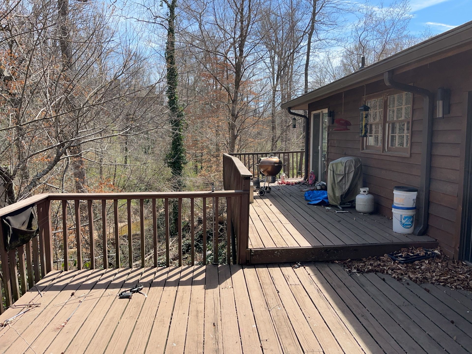 Atlanta, GA Front Porch Deck Rebuild using Timbertech and Pressure Treated Pine by Nelson Exteriors 