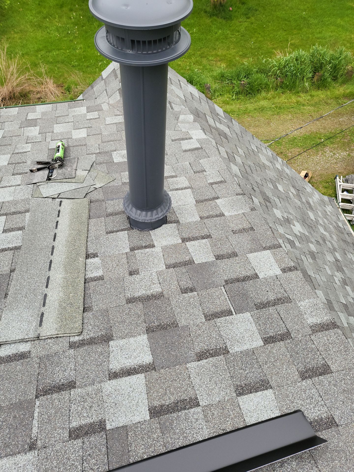 Atlas Pinnacle, Color, Coastal Granite, Drip Edge, Color, Black by Eagle Eye Roofing