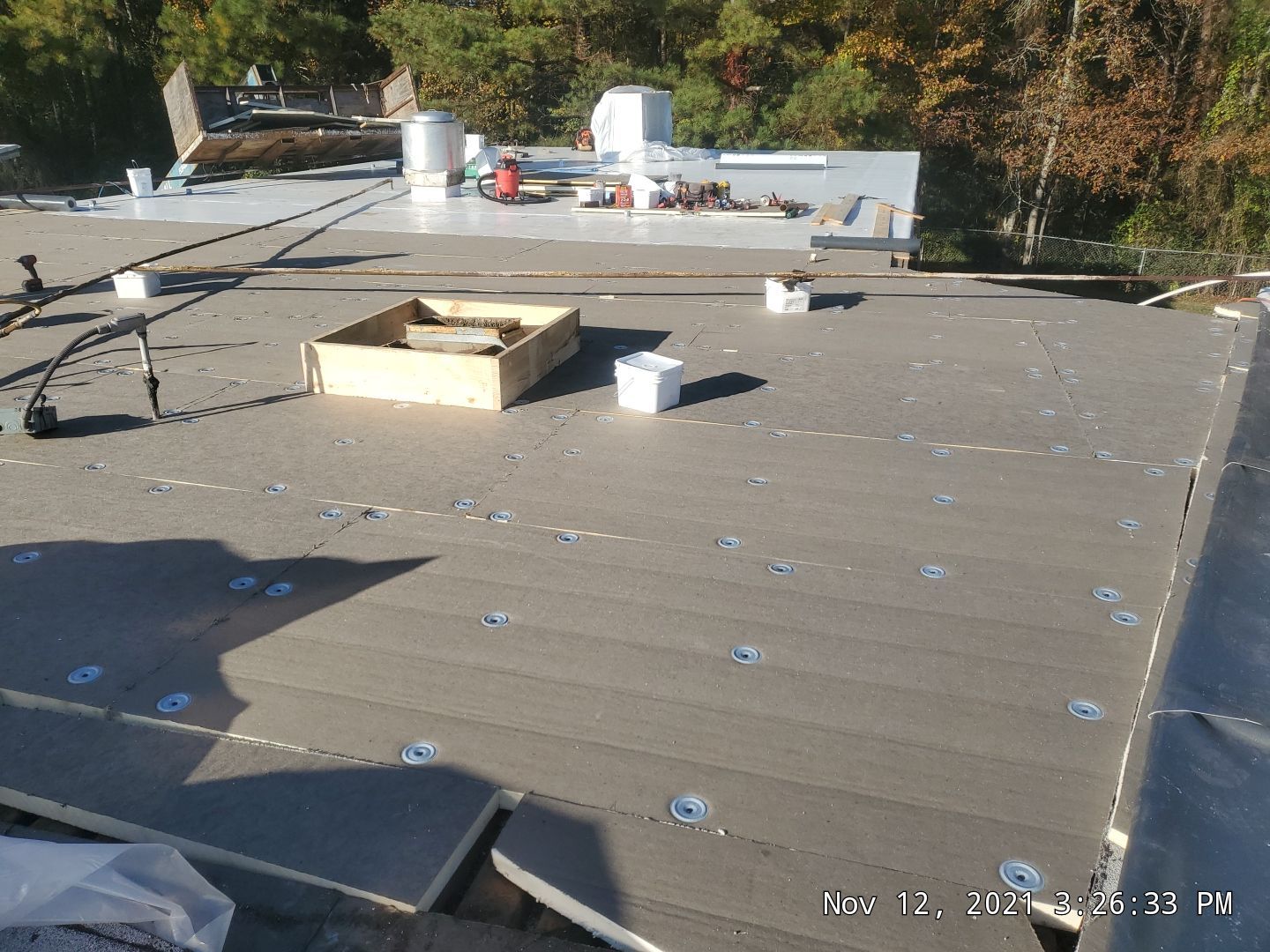 Commercial Roofing Installation using 50 mil PVC by Hostetler Roofing