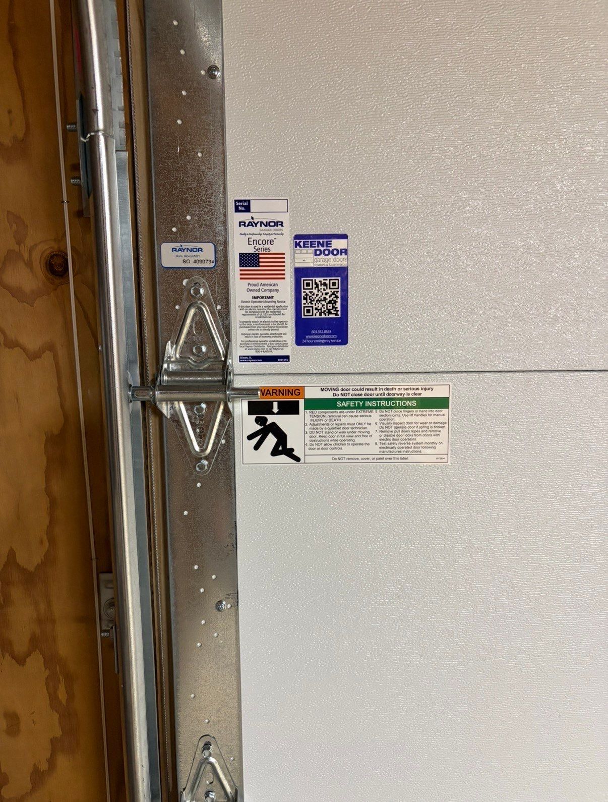 Door Installation using Raynor Encore Garage Door by Keene Door