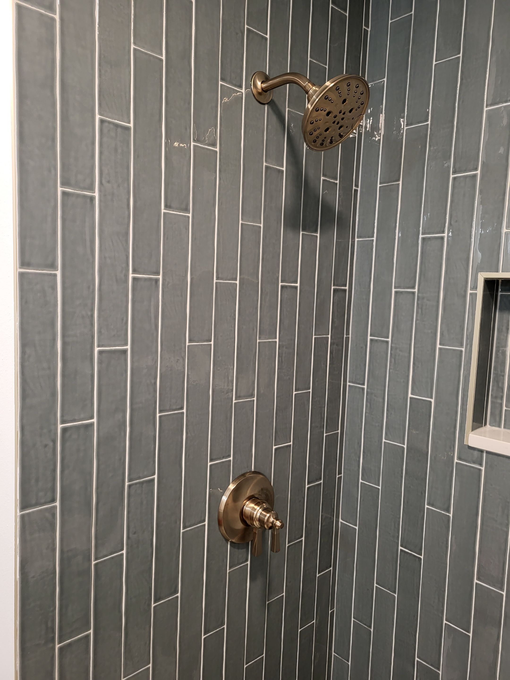 Northwood Bathroom Remodel with Vertical Stack Tile Shower by Legacy Bath and Kitchen
