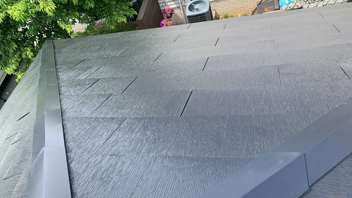 Tesla Solar Roof using Tesla Solar Roof V3 tiles by American Home Contractors