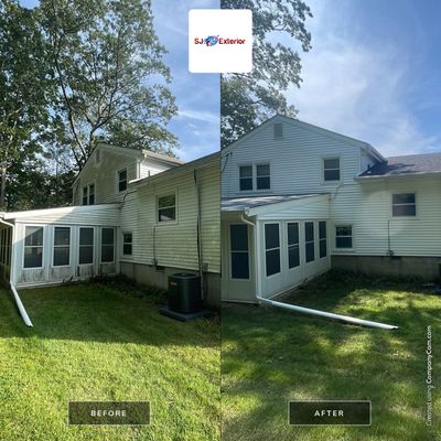 House Wash & Roof SoftWash (rear four season room)