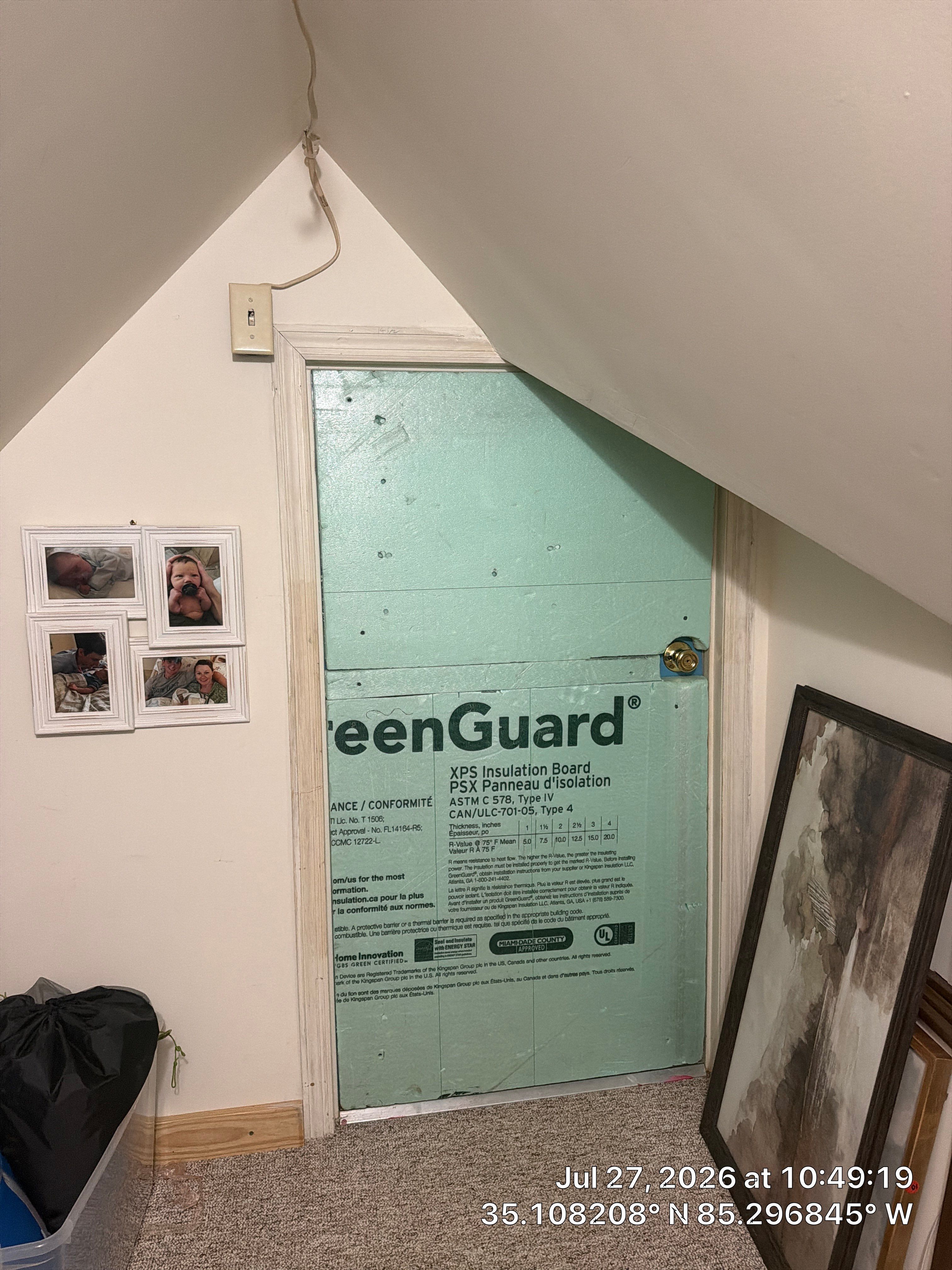 Attic Doorway Weatherization and XPS Insulation Board Installation by CompanyCam Sales Demo