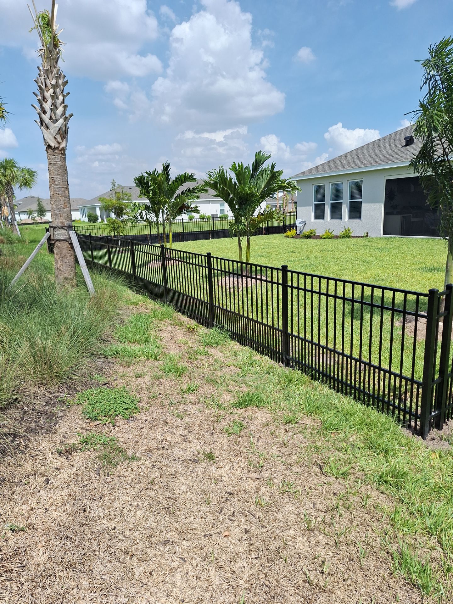 Aluminum Fence Installation using Black 3 Rail Aluminum Fence by Asap fence and gates, LLC