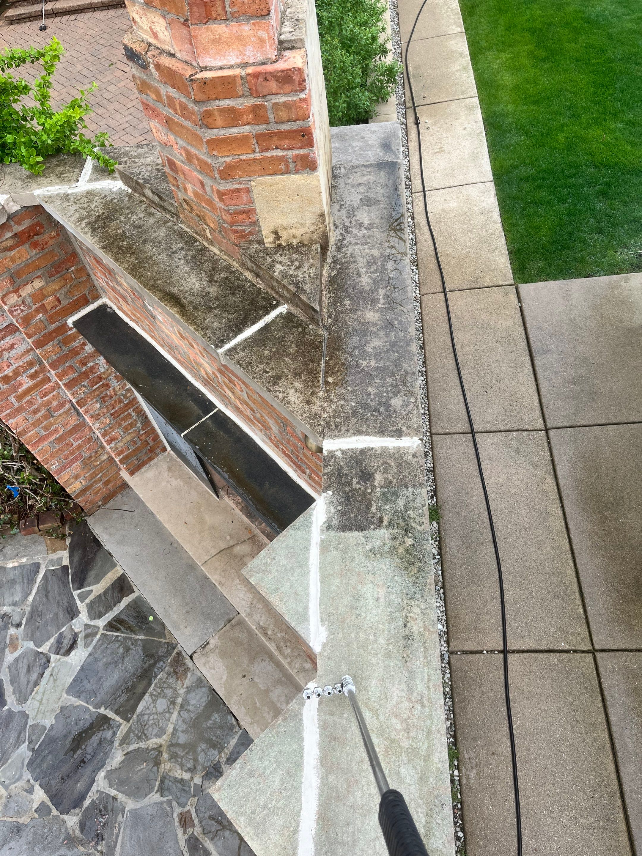 Brick repair, CSS, and stone cleaning by Northern Power Washing LLC.