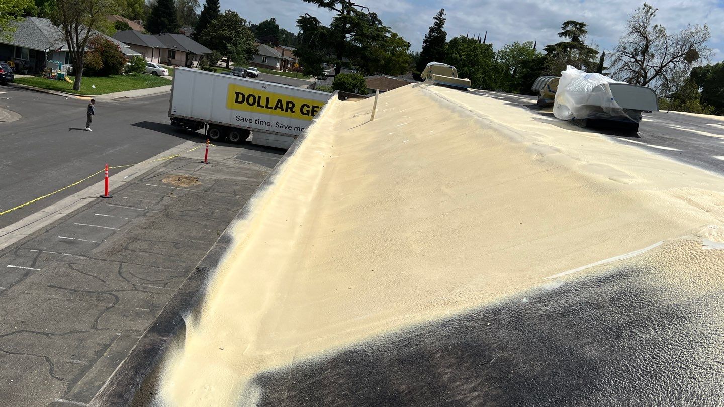 Foam Refurbish using Conklin Benchmark/PUMA XL coatings and spray foam by Straight Edge Roofing Inc