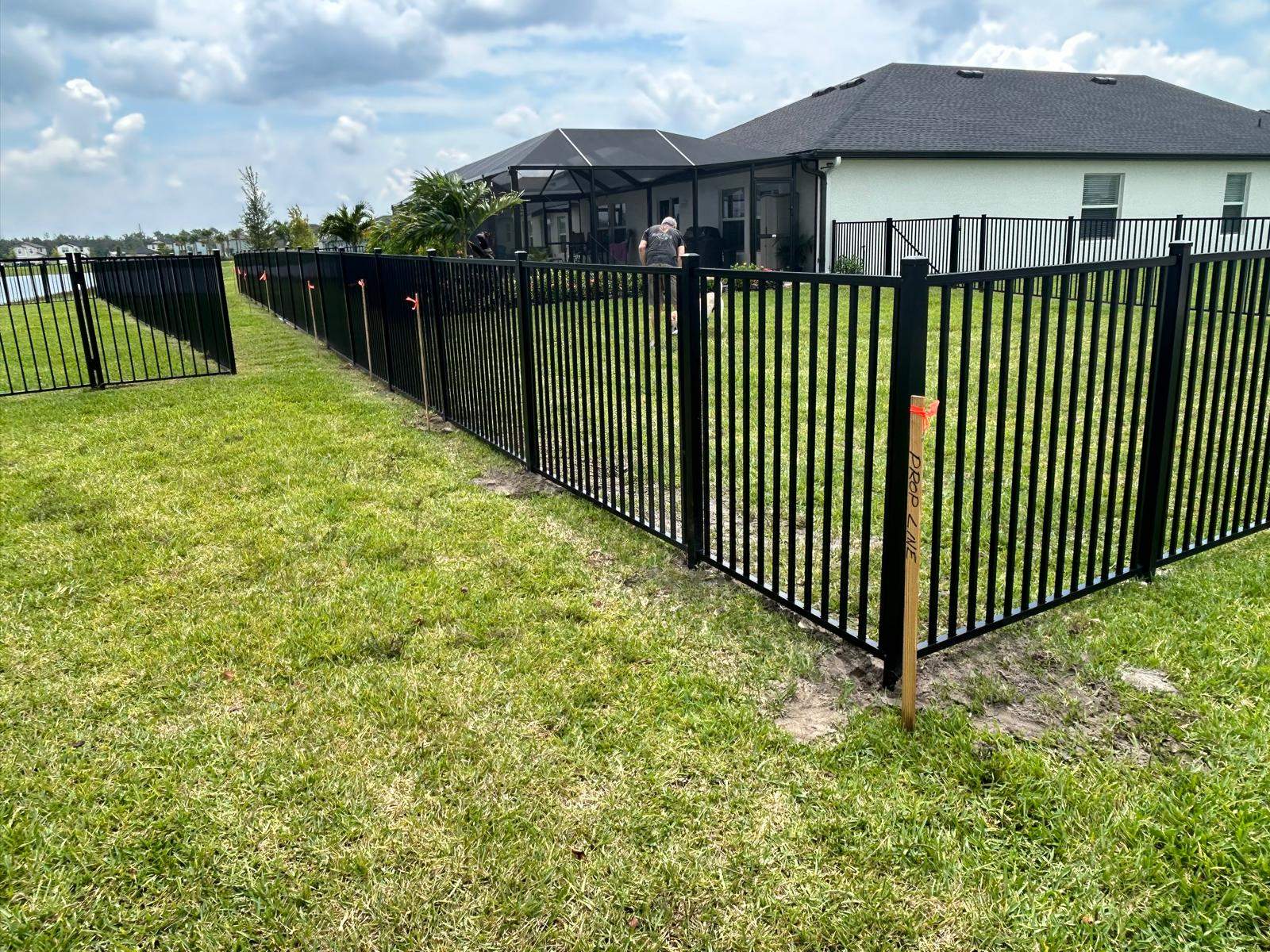 Black Aluminum Picket Fence Installation in North Fort Myers by True Fence LLC