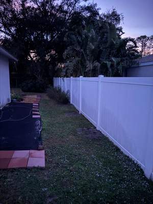 Residential White Vinyl Privacy Fence Repair in North Port