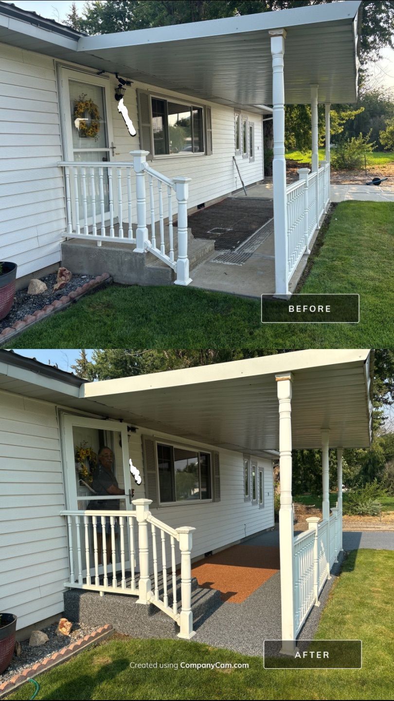 Front and Back Patio Makeover for Oscar by Mr. Mudd Concrete