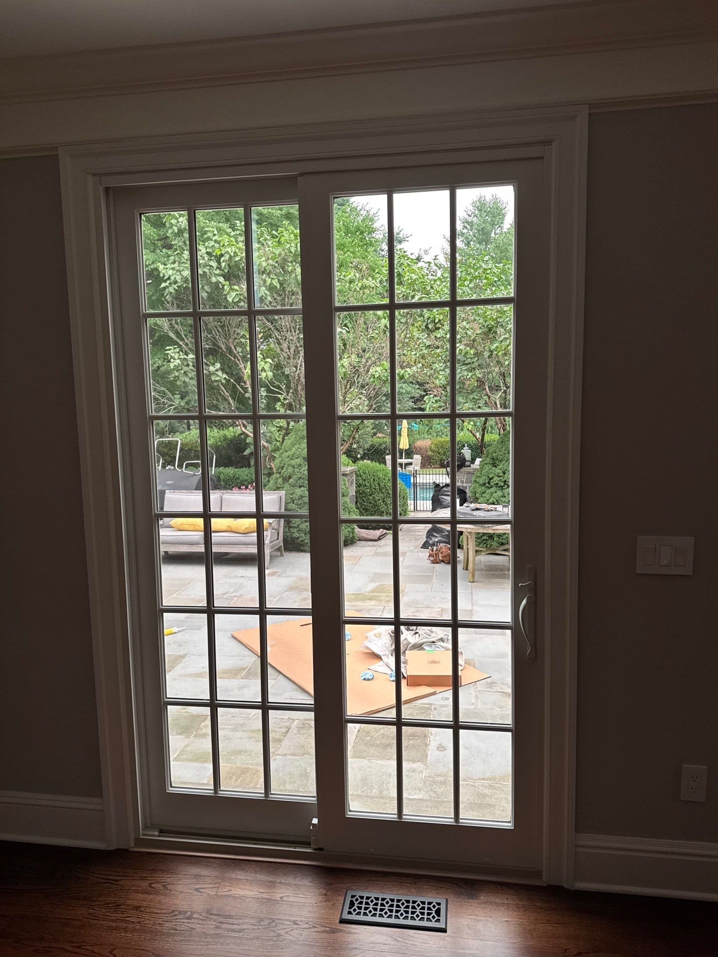 Patio Door Installation Using Infinity by Marvin Patio Door by DiGiorgi Roofing and Siding Inc