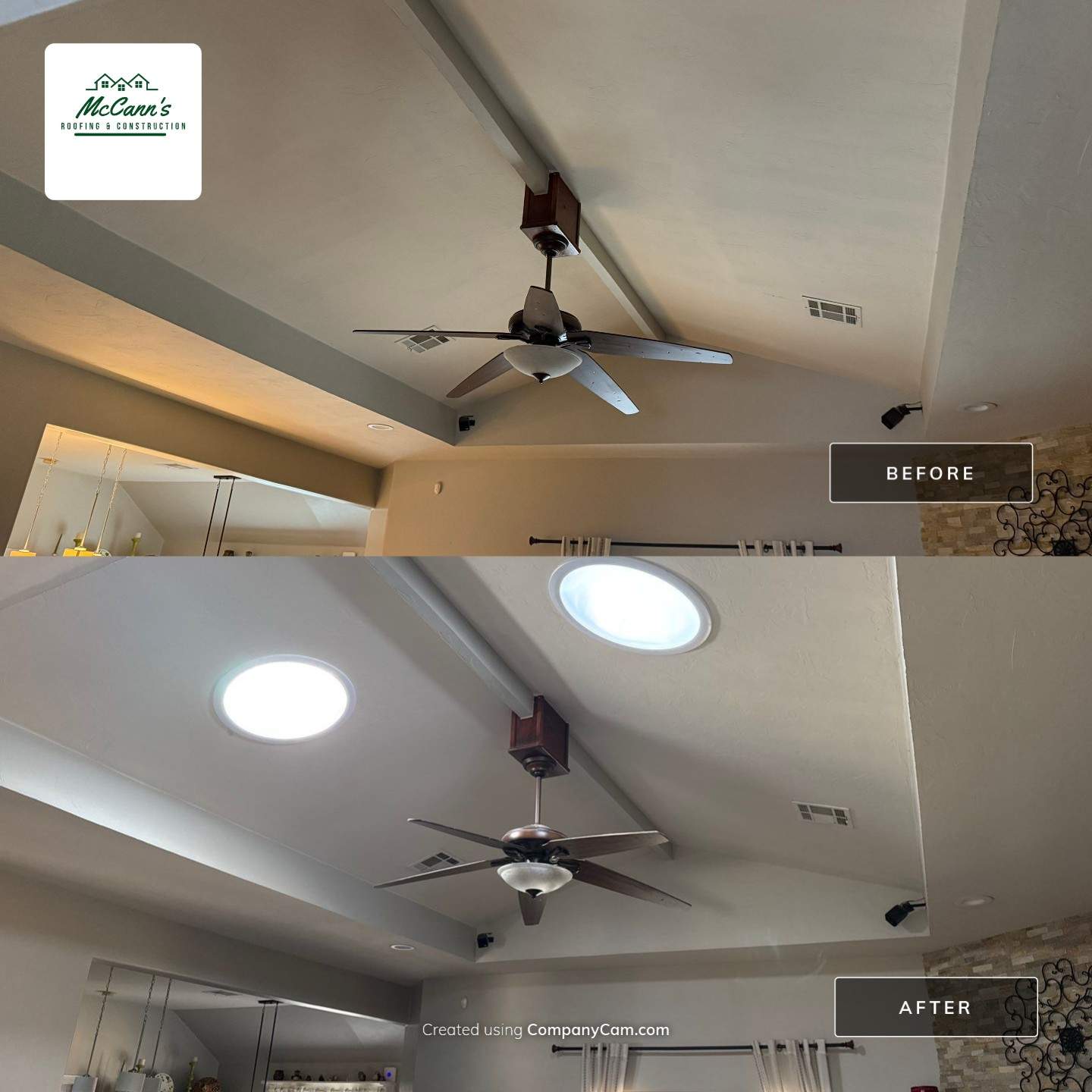 sun tunnel replacement in Mustang by McCann's Roofing and Construction