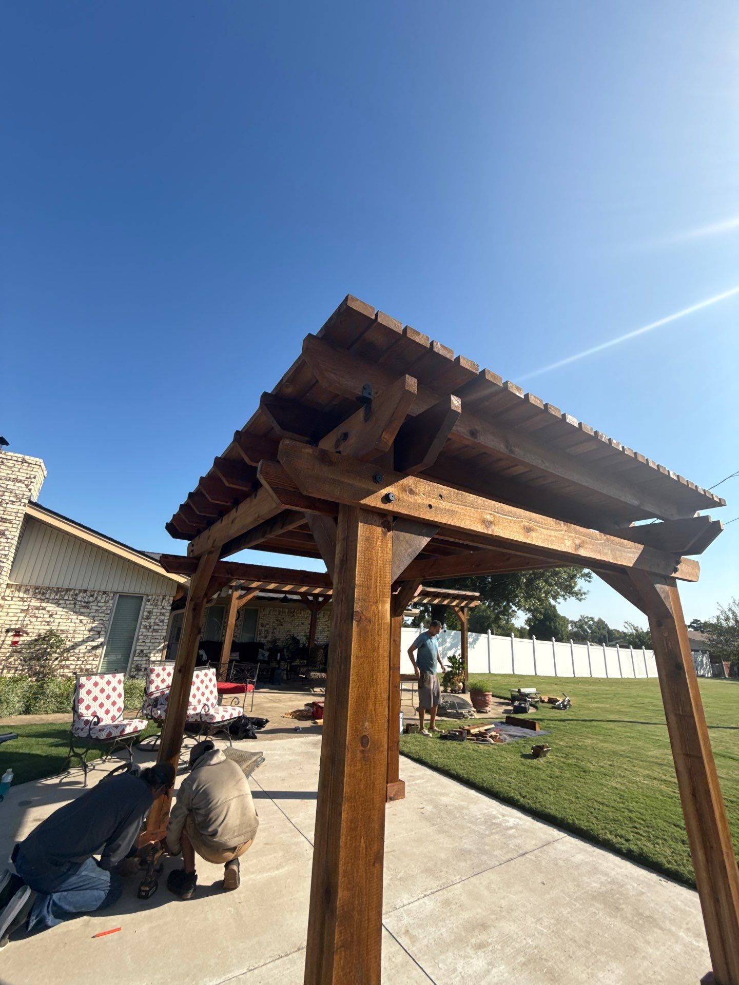 pergola installation in Choctaw by McCann's Roofing and Construction