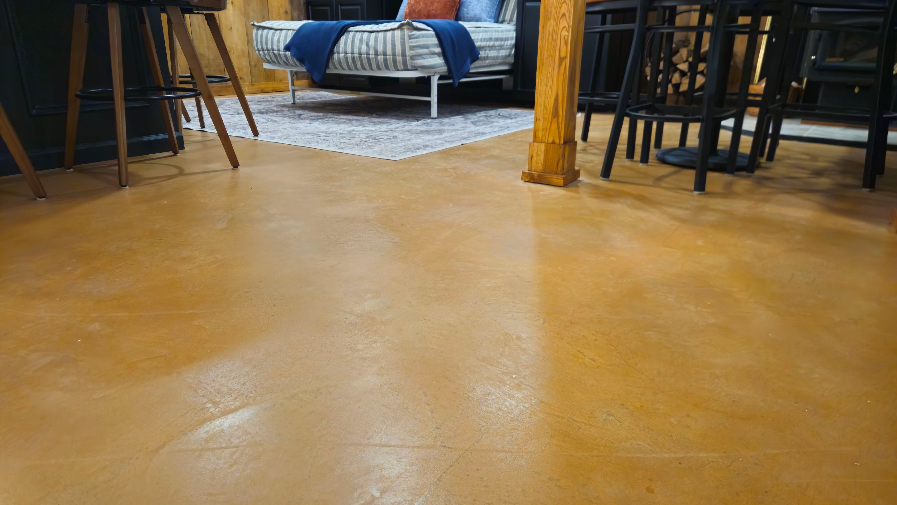 Basement Floor Remodel with Haven Reno KC by Big Red Decorative Concrete, LLC