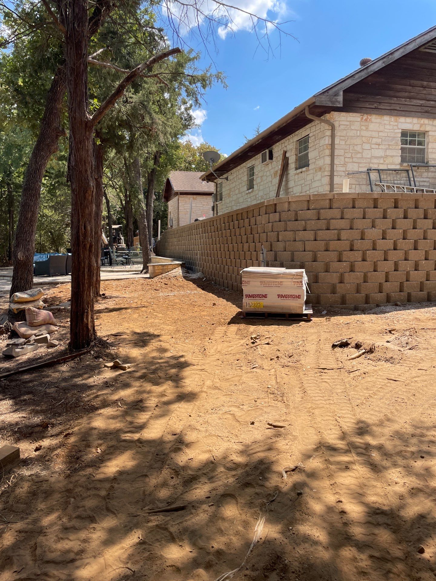 In Progress Retaining Wall Project by Peterson’s