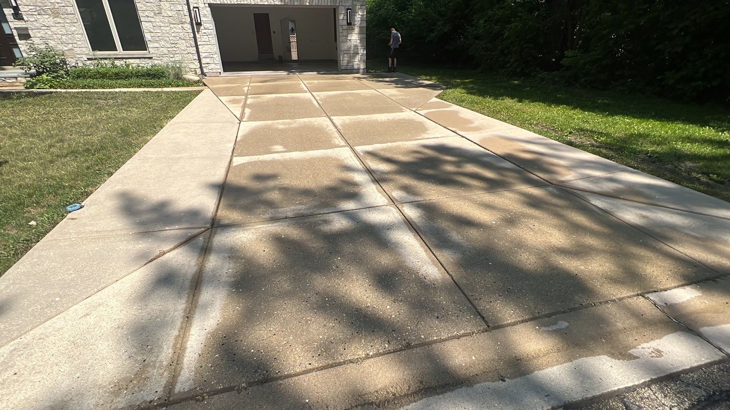 Highland Park, IL Bluestone, concrete,  Trex deck cleaning by Northern Power Washing LLC.
