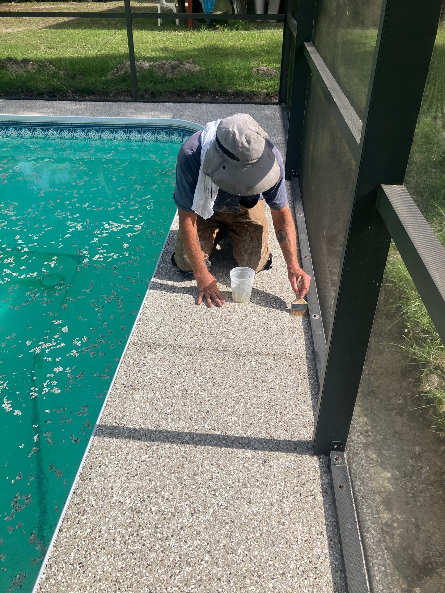 Pool Deck and Driveway in Pebble Beach by Cross Creek Concrete Coatings