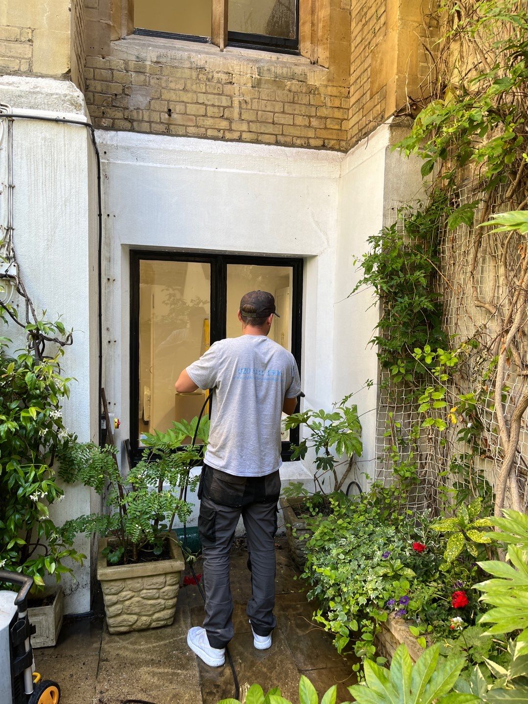 Basement garden patio and render clean by Ges Exterior Cleaning ltd