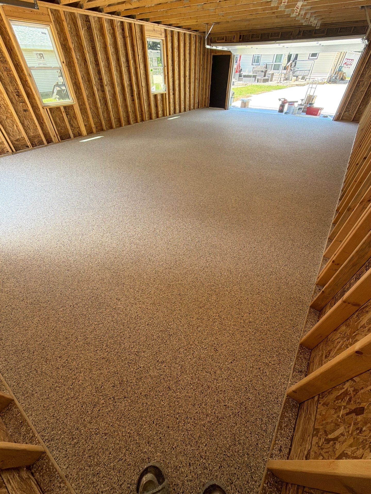 Multi-Color Epoxy Flake Floor Coating for Grandville Garage by Gordon Painting