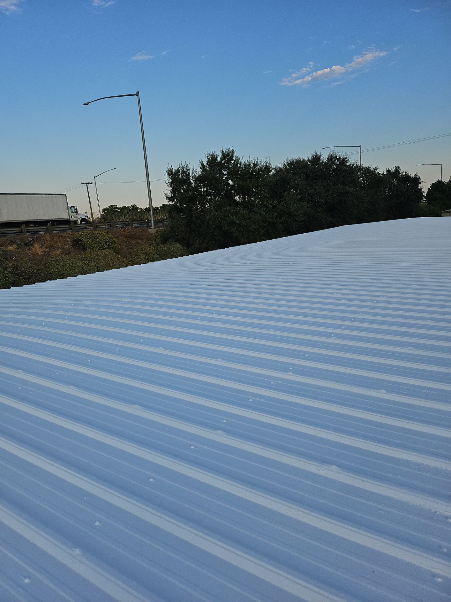 MR Roofing system (Metal Restoration System) using Conklin BenchPly system with PUMA top coat by Straight Edge Roofing Inc