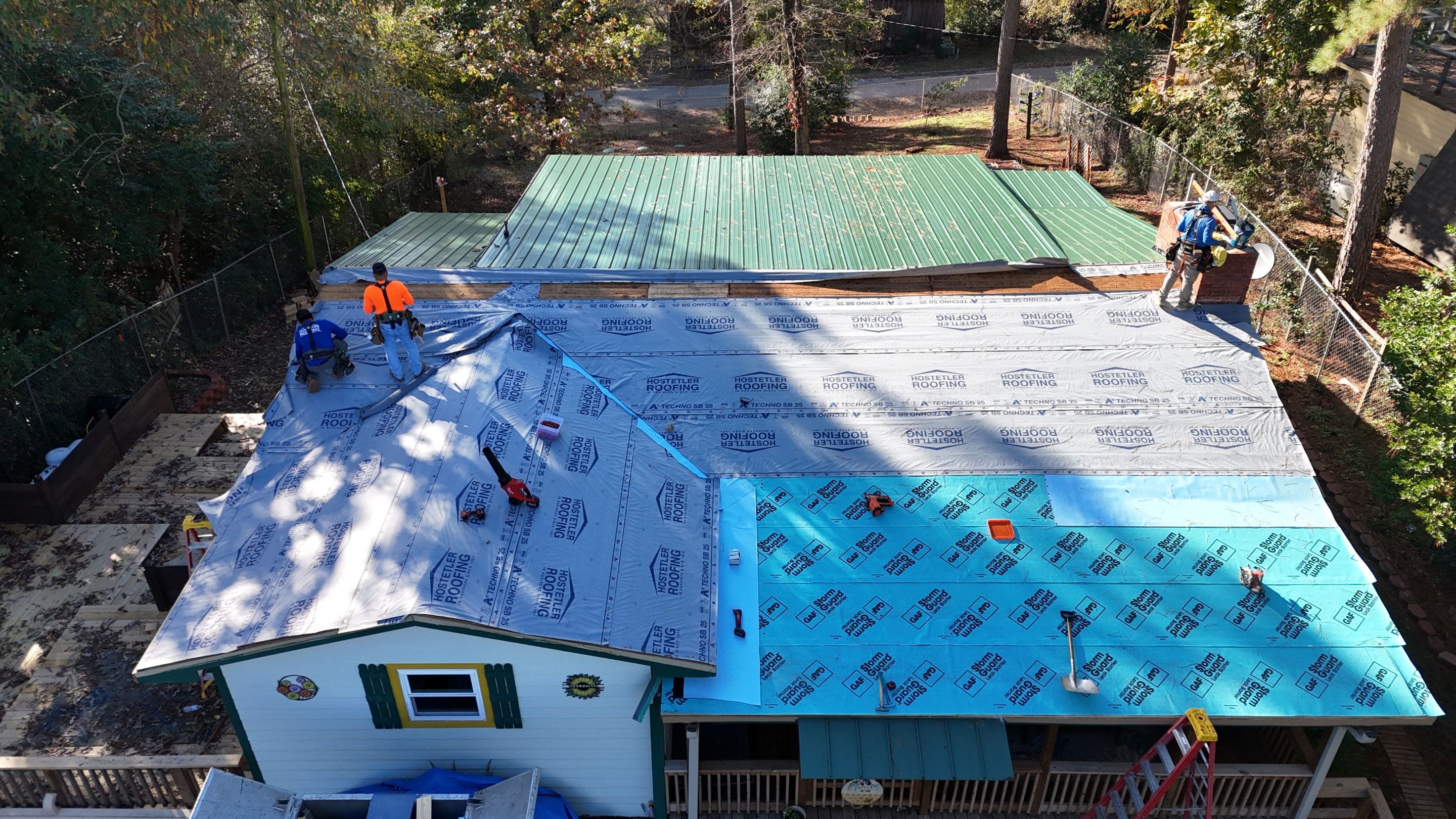 Residential Metal Roof Replacement using 26 Gauge Colored Panels by Hostetler Roofing