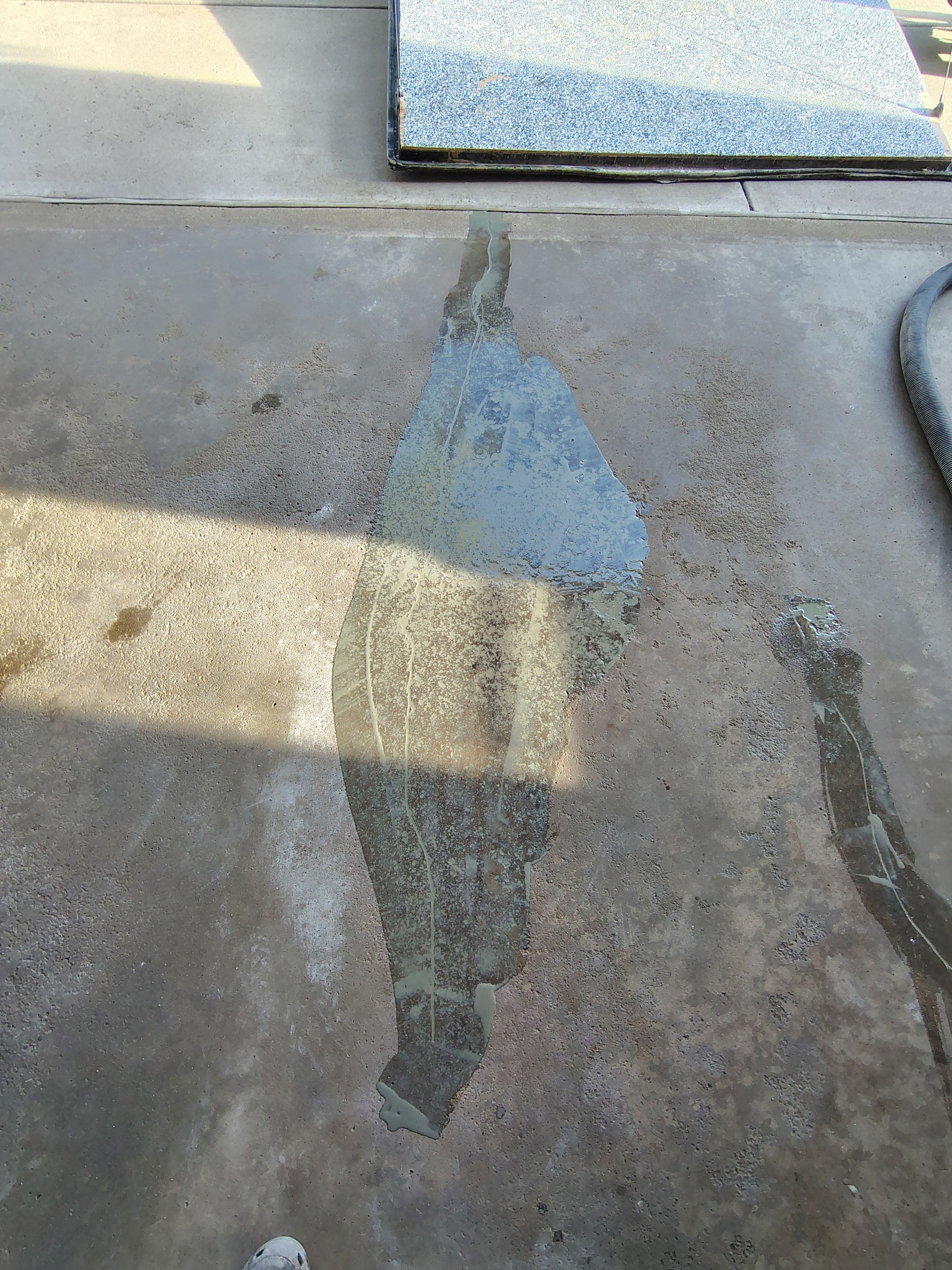 Multi-Colored Flake Epoxy Garage Floor Coating and Crack Repair by Select Painting, Coatings & Garage Cabinets