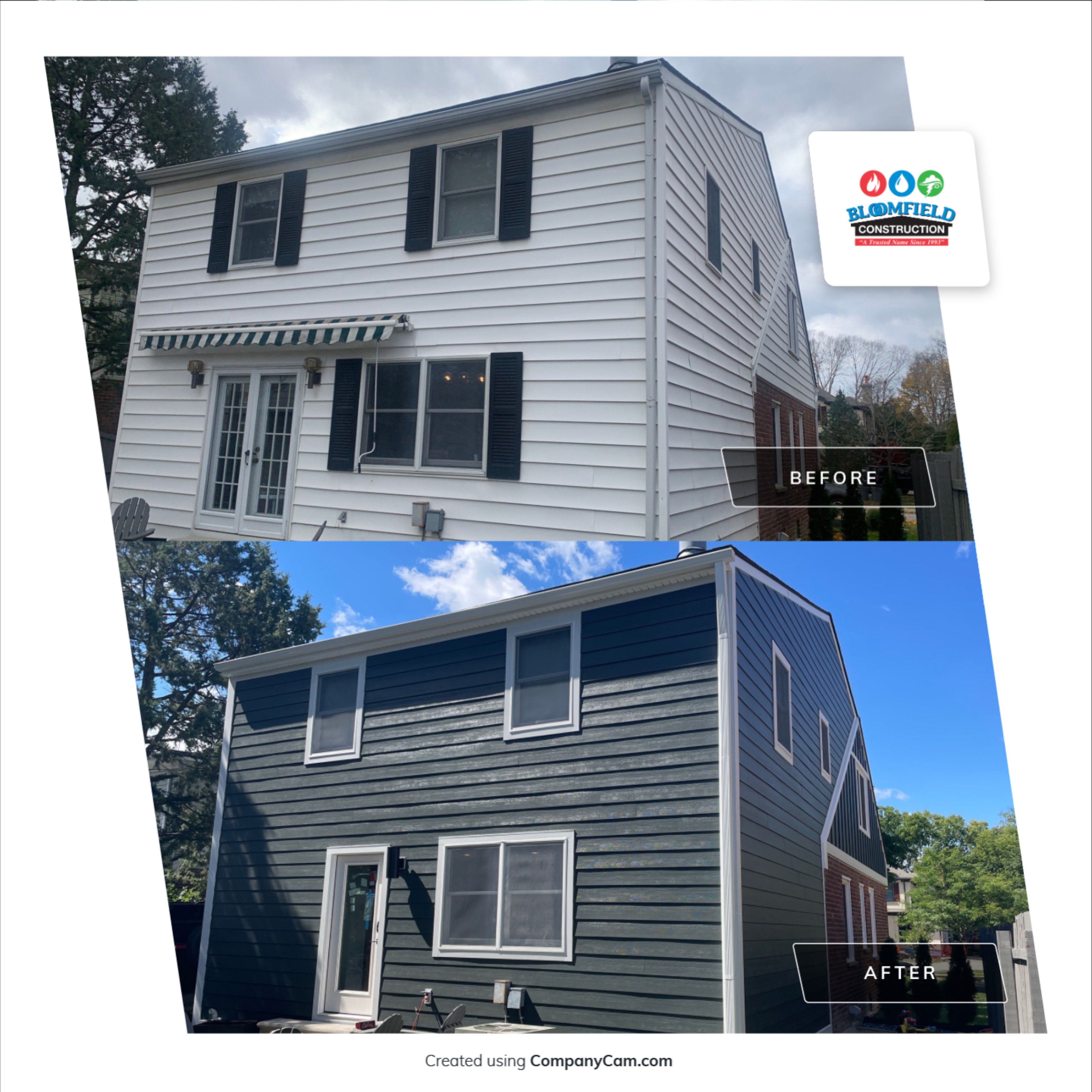 Siding Installation using James Hardie - Private Residence  by Bloomfield Construction & Restoration