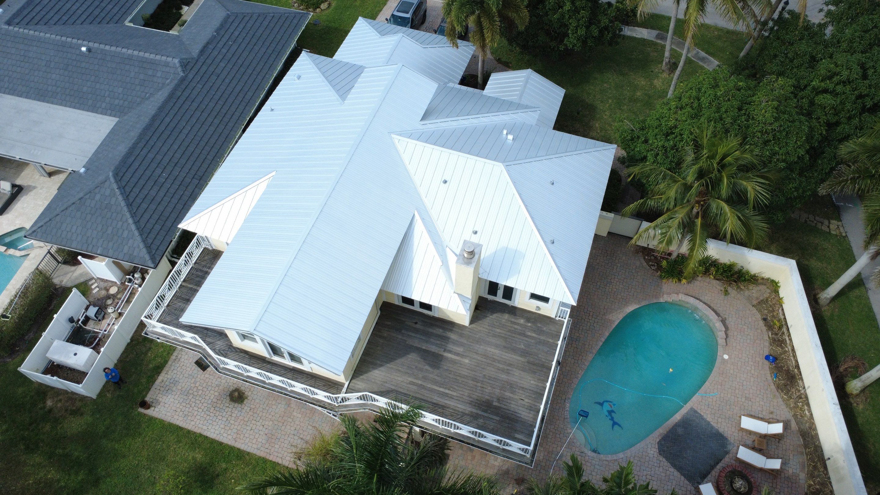 Residential Roofing Installation using 1" Nail strip metal roof by BLUES BROTHERS ROOFING