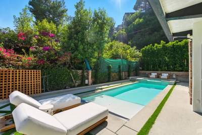 New Pool & Spa With Concrete Deck Work & Fire Place 