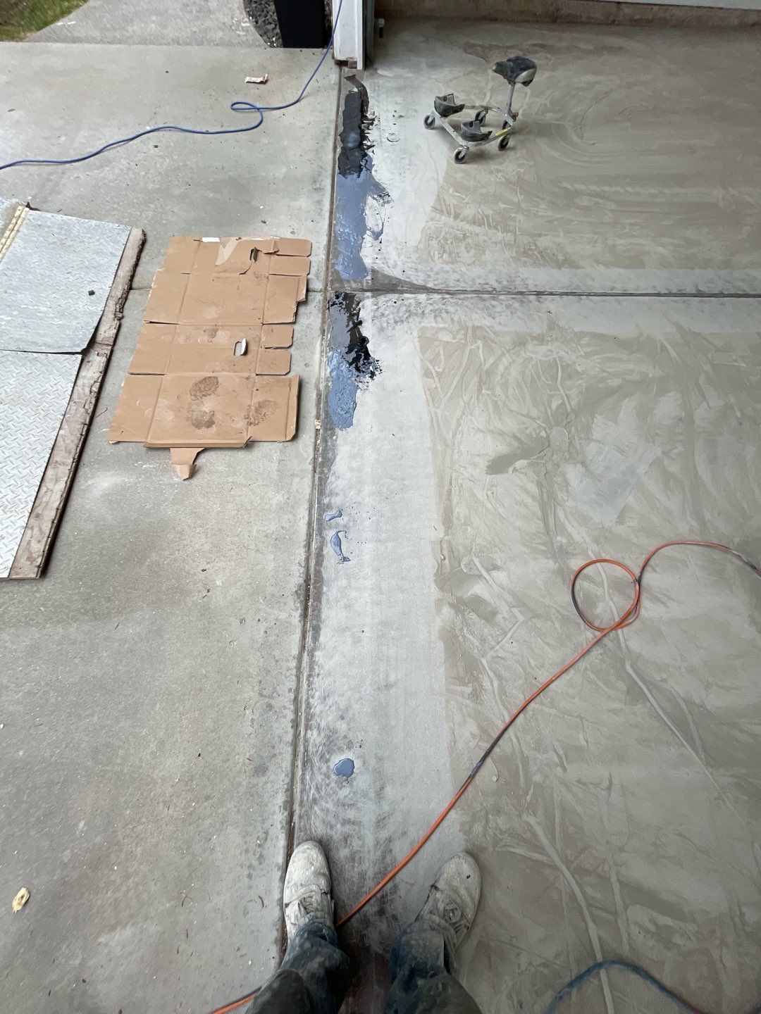 Garage Transformation using Slate Stone by Croc Coatings, LLC