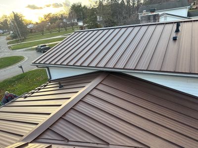 Roof Replacement using MS Standing Seam Roof Western Rust