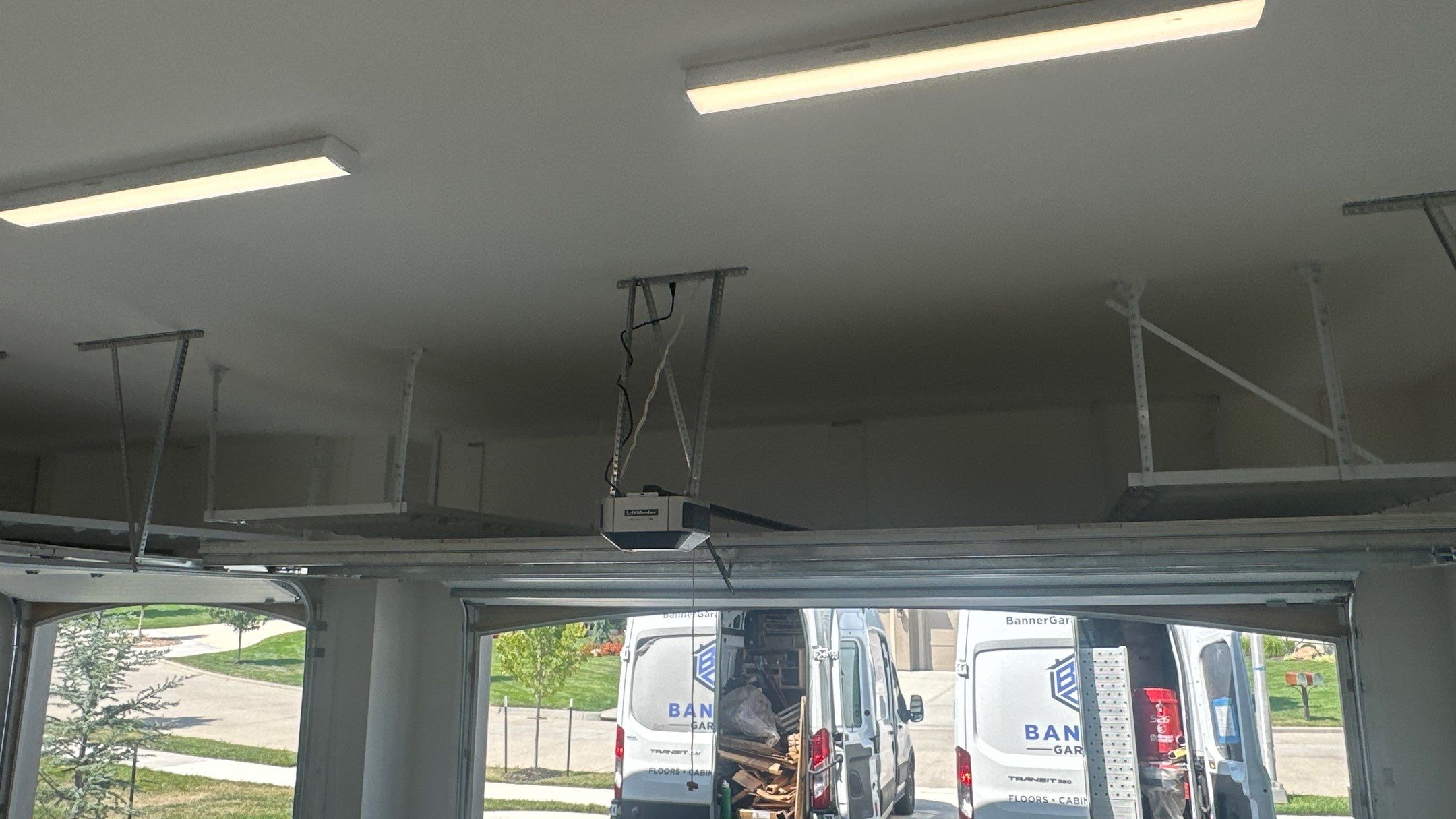 New bike storage for Jason E. along with some overhead racks  by Banner Garage