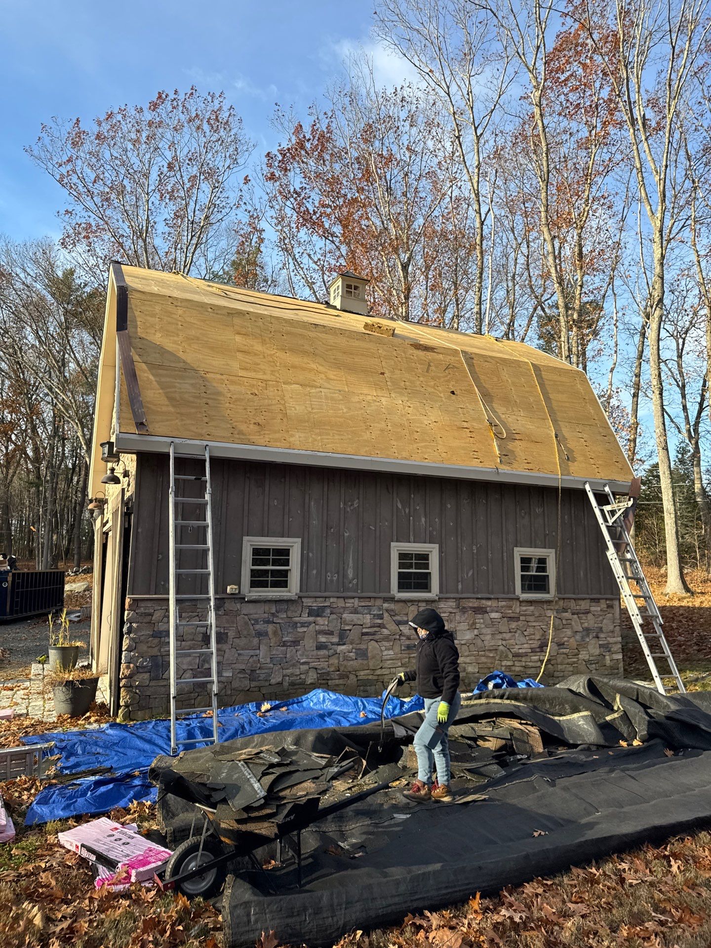 Complete House & Barn Roof with 13 Skylight Reflashing + EPDM Repairs by Mighty Dog Roofing of Greater Middlesex County