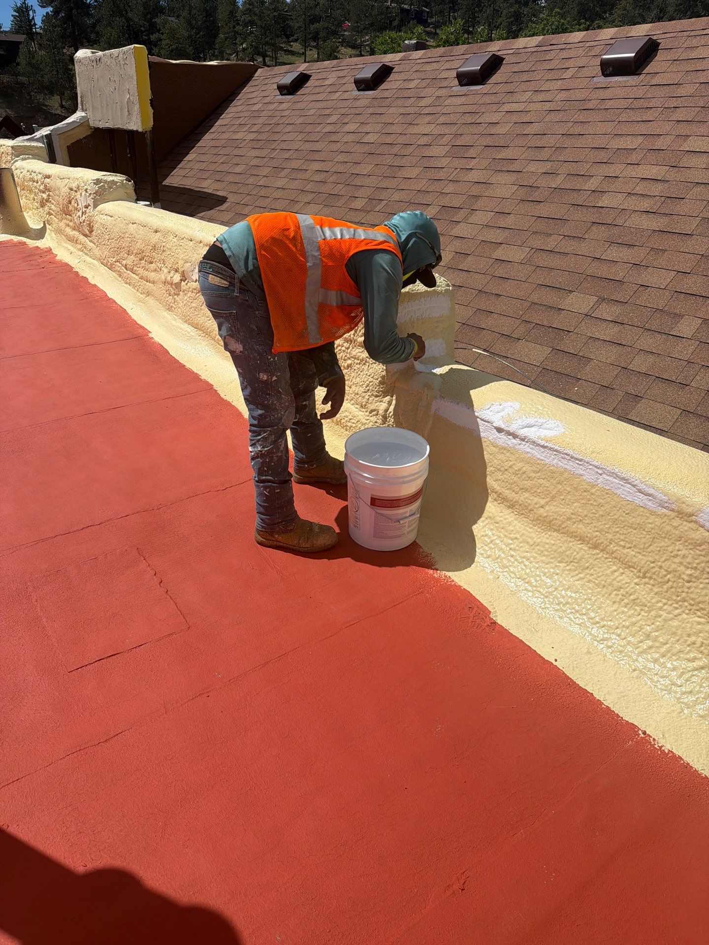 Estes Park "The Taffy Shop" Before & After Gaco Coating by Blue Peaks Roofing LLC