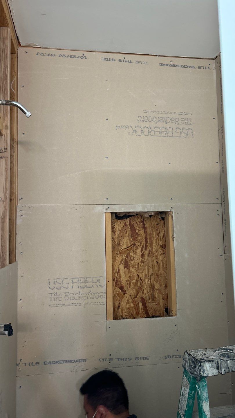 Tile shower remodel and heated floors by Footprints Floors of Nashville