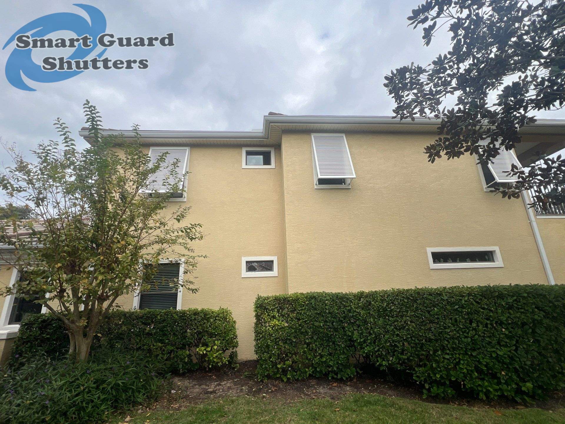 Decorative Bahamas in Traffic White  by Smart Guard Shutters
