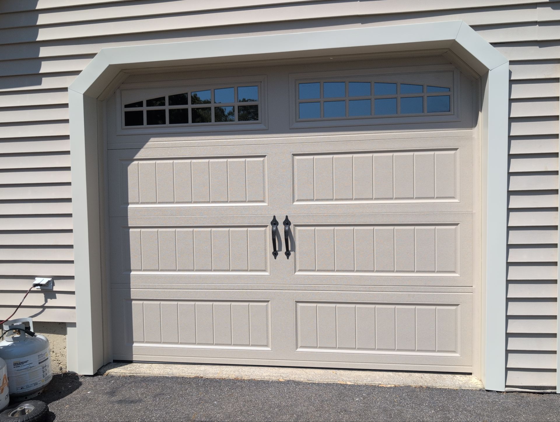 Garage Door Installation using Amarr Designer Choice door by DiGiorgi Roofing and Siding Inc