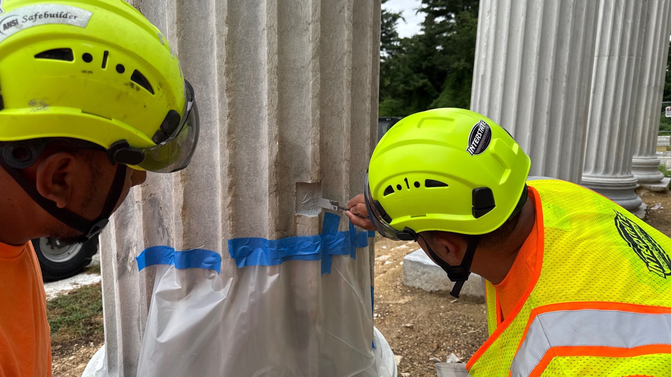 Historic Colonnade Restoration and Masonry Repair in Princeton by INTERSTATE CONTRACTING & RESTORATION